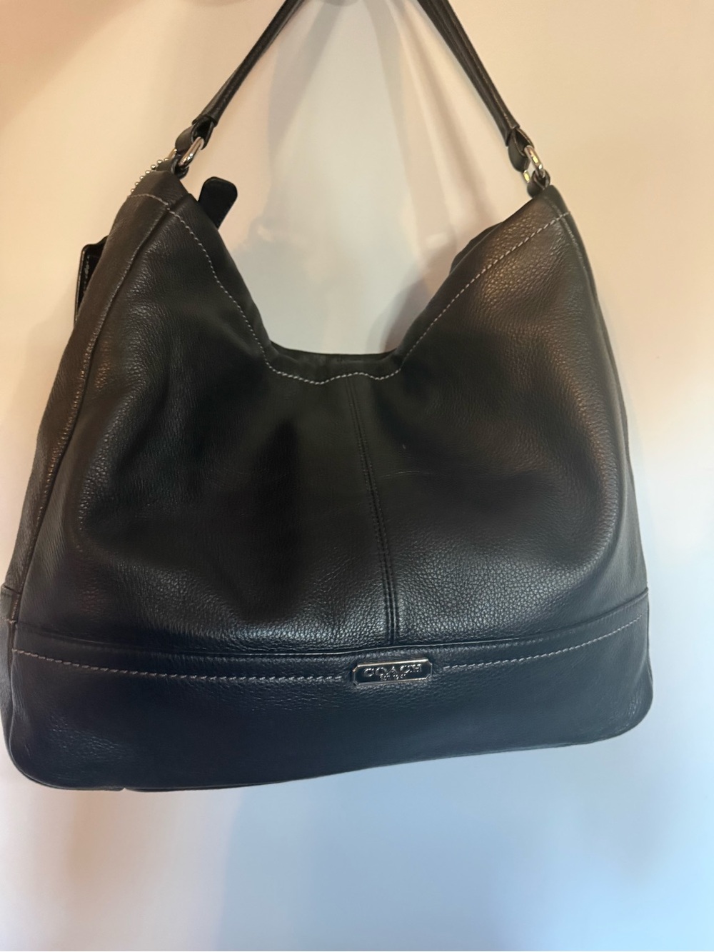 Coach Black Pebbled Leather Hobo Shoulder Bag
